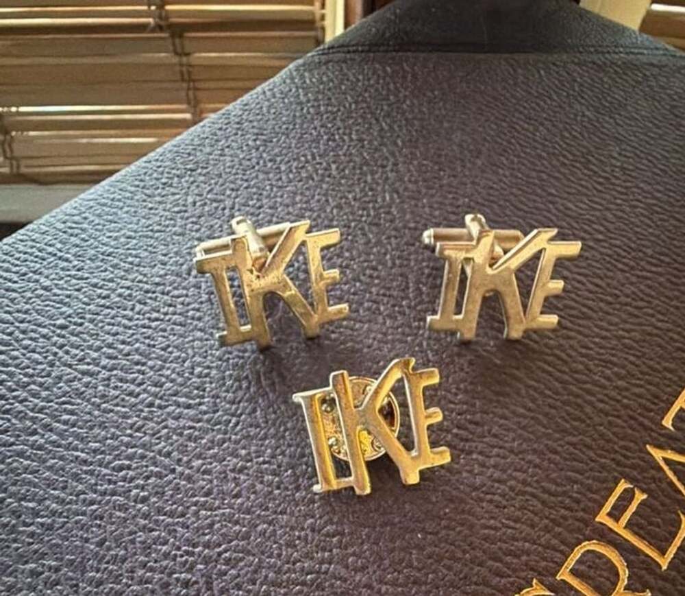 Vintage Dwight D. Eisenhower I Like Ike Campaign Cufflinks And Pin